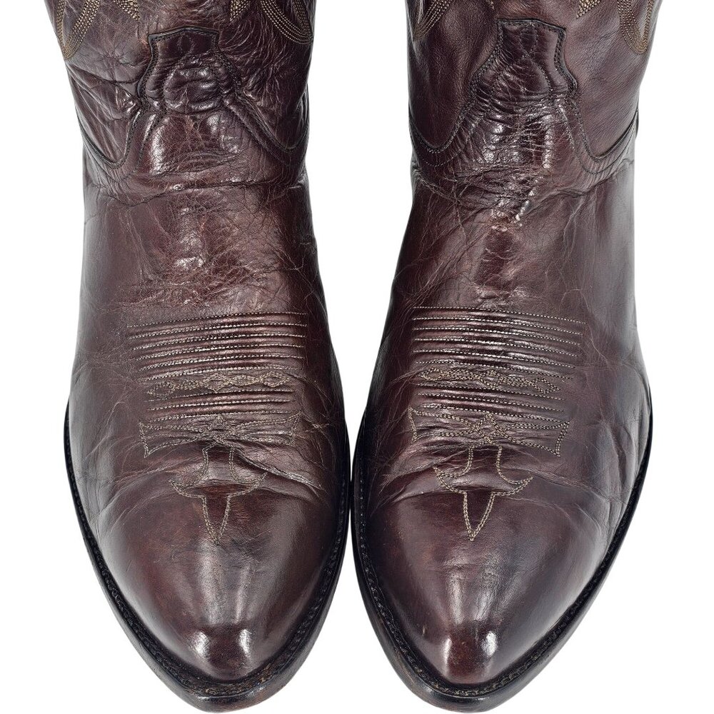 Tres Outlaws Falconhead Mens sz 15 Dark Brown Leather Custom Cowboy Western Boot - Picture 16 of 16